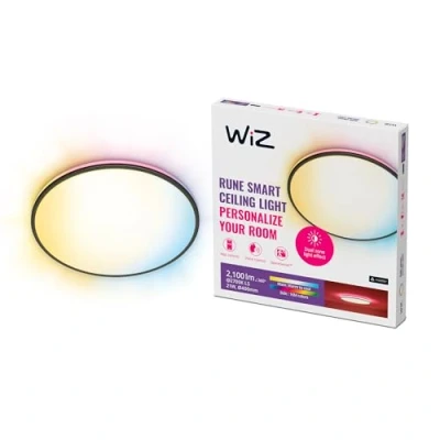 Bild av WiZ Rune Taklampa (WiZ Color), Svart Smart LED belysning (WiFi och Bluetooth), 22W, 2700 6500 Kelvin, Dimbar i kallvitt till varmvitt + 16 miljoner färger