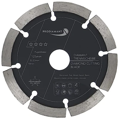 Bild av PRODIAMANT fogfräs ø 125 mm bredd 10mm för murbruk betong murverk och puts diamantsegment professionell kvalitet