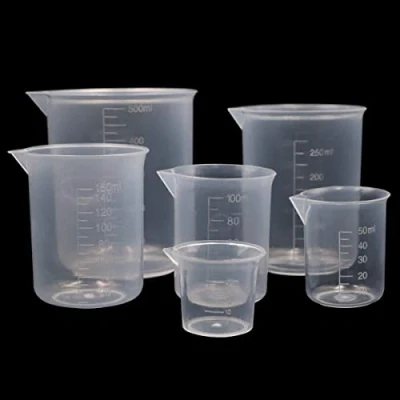 Bild av PIQIUQIU mätkopp set plast 6 st 25 ml 50 100 150 250 500 tillverkad av PP laboratoriemätkopp med skala mark (transparent)