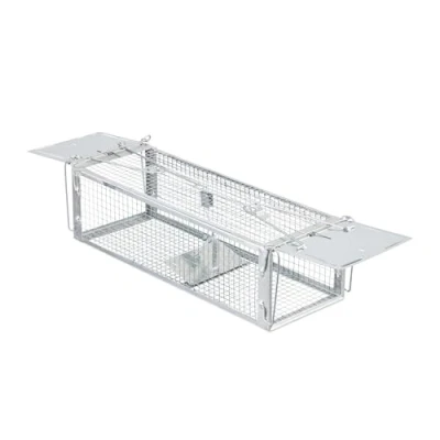 Bild av Relaxdays Live fälla för möss och råttor, återanvändbar, djurvänlig gnagarfälla, 11,5 x 40 14,5 cm, musfångst, silver