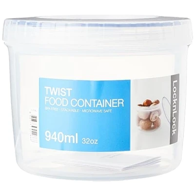 Bild av Lock &amp; rund behållare, 1,3 l, transparent, plast, färglös, 940 ml