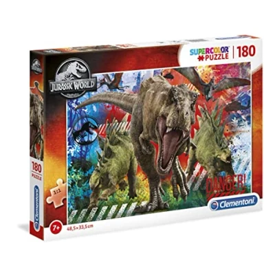 Bild av Clementoni 29106, Jurassic World Supercolor pussel för barn 180 stycken, åldrarna 7 år Plus, flerfärgad