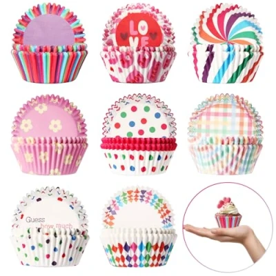 Bild av WECUTE Muffinsformar papper, 400 stycken muffinsformar, cupcake, regnbågspapper, fodral, liners omslag för bakning, dessert, fest, födelsedag, bröllop