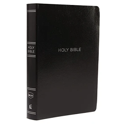 Bild av NKJV Holy Bible, Giant Print Center Column Reference Black Leather look, 72,000+ Cross References, Red Letter, Comfort Print: New King James Version: Version