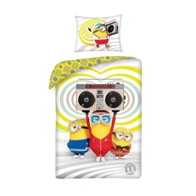 Bild av Halantex Påslakan Minions Despicable Me Sängkläder Set Storlek 140x200 Cm Med Örngott 70x90Cm