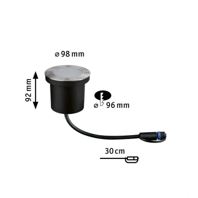 Bild av Paulmann 94716 Plug &amp; Shine LED Utomhusbelysning Markmonterad armatur Floor Insektsvänlig IP67 2200K 4,5 W Antracit Rund Gyllene sken Metall