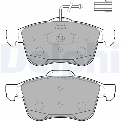 Bild av DELPHI LP2241 Jeu de plaquettes frein contact signal d&#039;usure inclus avec tôle anti bruit sans accessoires ALFA ROMEO: Giulietta 5 portes
