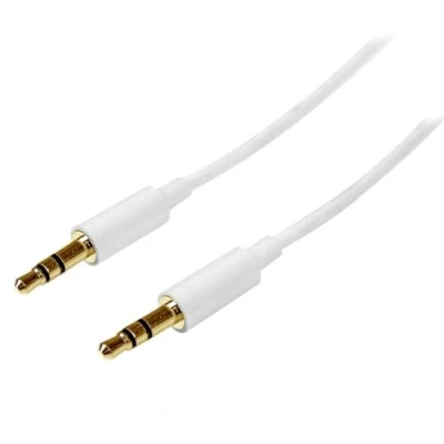 Bild av StarTech.com 1 m stereo ljudkabel 3,5 mm uttag plugg/kontakt vit Aux kabel