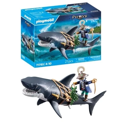 Bild av Playmobil Pirater Fara från gigantisk haj Piratleksak Leksaksfigurer Leksaker för barn 4 år 71793