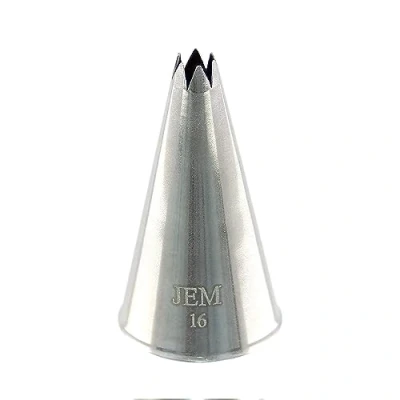 Bild av JEM stänkhylsa nummer 16 med öppen stjärna, rostfritt stål, silver, 2 x 3,5 cm