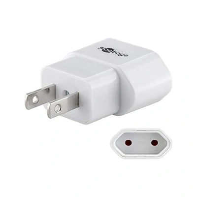 Bild av Goobay 45345 nätadapter, eurobuxel (typ C, CEE 7/16) &gt; US/japansk kontakt A, NEMA 1 15, 2 polig)