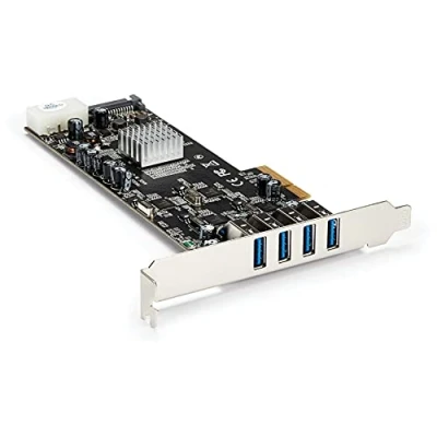 Bild av StarTech.com 4 portars USB 3.0 PCIe kort med dedikerade 5 Gbit/s kanaler (USB 3.1 Gen 1) UASP SATA/LP4 Power PCI Express adapterkort (PEXUSB3S44V)