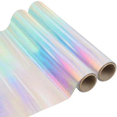 Bild av Belle Vous Holografisk Självhäftande Vinylrulle (2 Pack) 1,5 m x 30 cm Permanent Opal Regnbåge Rulle för Konst &amp; Hantverk, Skyltar, Klippning Klistring, Silhouette Cameo, Stansskärare Dekaler