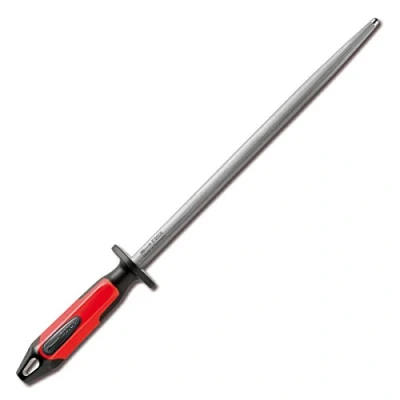 Bild av F. DICK Köttstål 30 cm (handtag röd/svart, rund slipstål med 2 K handtag, ythårdhet över 65 HRC, slipsten för kockkniv) 73171300 63