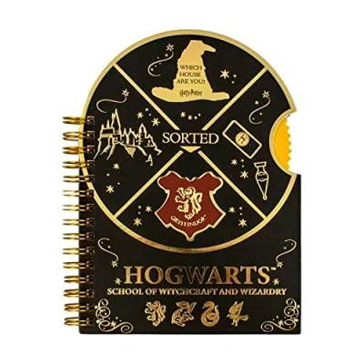 Bild av Harry Potter märkesanteckningsböcker modell sortering hatt spinner A5 Notebook svart guld