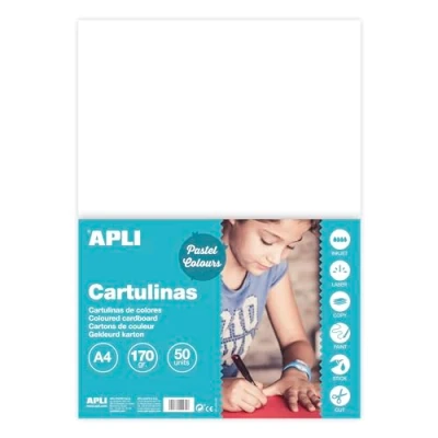 Bild av APLI 14229 Vit kartong A4 170 g 50 ark