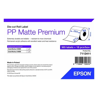 Bild av Epson Premium Polypropylen (PP) matt permanent akrylhäftning 102 x 76 mm