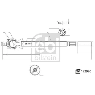 Bild av FEBI BILSTEIN 192990 Styrstag framaxel 323mm med kontermutter