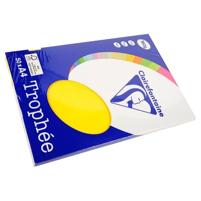 Bild av Clairefontaine 4167C Ries skrivarpapper/kopieringspapper Clairalfa PPP, DIN A4, 160 g, 50 ark, kanariegul, 1 låda