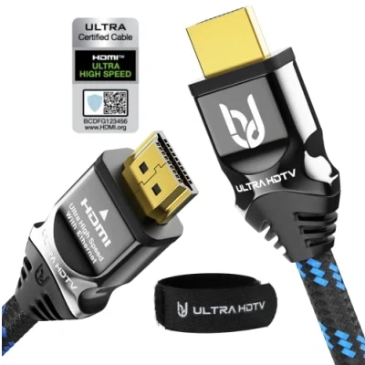 Bild av Ultra HDTV 8K HDMI kabel 2 m High Speed ​​​​HDMI 2.1 (48 Gbps) för 8K@60Hz &amp; 4K@120Hz Premium certifikat PS5 Xbox Series X Ready