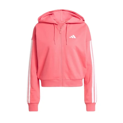 Bild av adidas Kvinnor ESSENTIALS 3 STRIPES FRENCH TERRY FULL ZIP HOODIE, Semi Turbo/White, XS