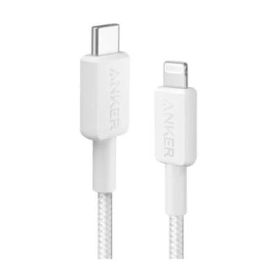 Bild av Anker 322 USB C to Lightning Cable (0.9m Braided) White