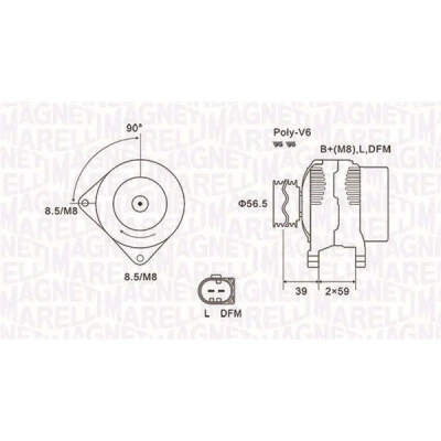 Bild av MAGNETI MARELLI 063731911010 Generator 14V 150A AUDI: A4 B7 Avant