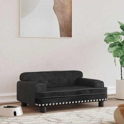 Bild av Hundbädd svart 70x45x30 cm sammet