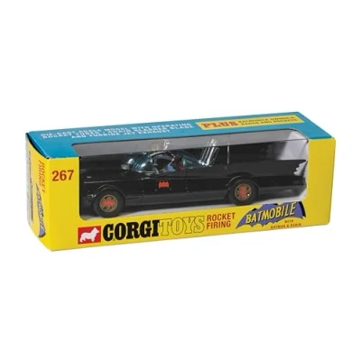 Bild av Corgi Diecast modellbilar RT26701 Batmobile med Batman och Robin Souvenirgåvor för män, kvinnor barn från Storbritannien Små formgjutna leksaksbilsmodeller pojkar