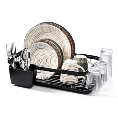 Bild av Anika 69049 diskställ för disk/separat bestickhållare/avtagbar droppbricka/svart färg/41 x 32 9,5 cm