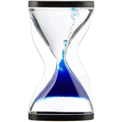 Bild av TFA Dostmann Hourglass Contra, 18.6008.06, kulor rör sig upp och ner, exceptionell design, varaktighet ca 10 min, blå