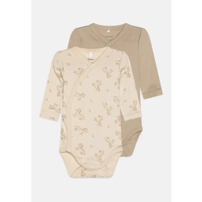 Bild av Name it Nbnbody WRAP Rainy day Zebra Unisex 2 PACK Body för barn, Storlek: 50,