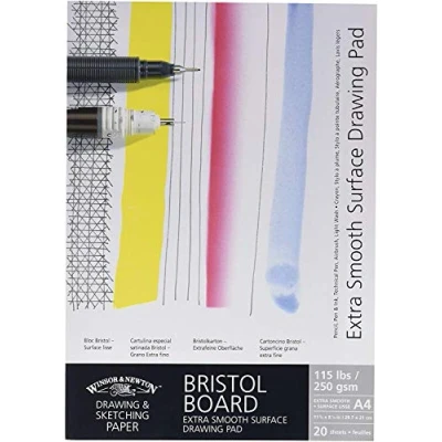 Bild av Winsor &amp; Newton Extra jämn Bristol Board Gummed Pad A3, ljusvit