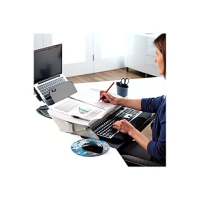 Bild av Fellowes Synfält koncepthållare Easy Glide, flexibel 2 i 1 dokumenthållare och skrivunderlägg, höjdjusterbar, glidande plattform, med lagringsutrymme