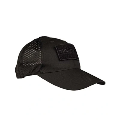 Bild av Casquette Base Ball filet Noir Miltec Respirabilité supérieure Ripstop Réglage scratch