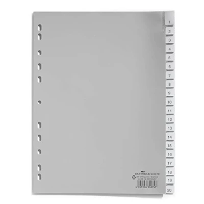 Bild av Durable 6443 10, Grå, Poträtt, A4, 215 mm, 297 20 styck