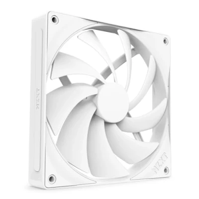 Bild av NZXT F140Q 140mm tyst fläkt för PC väska Inlopp eller utlopp Fasad ram koncentrerad luft Fluiddynamiska lager Låg ljudnivå PWM kontroll Vit