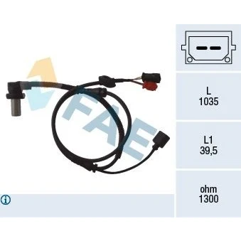 Bild av FAE 78059 Capteur ABS Essieu avant inductif 2 1035 AUDI: A6 C5 Avant, Berline
