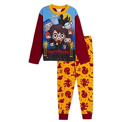 Bild av Harry Potter pyjamas full längd pyjamasset pojkar flickor barn Hogwarts Gryffidor berlocker Chibi karaktär nattkläder, mång, 9 10 År