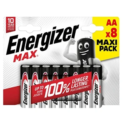 Bild av Energizer MAX alkaliska AA batterier, 8 vardera
