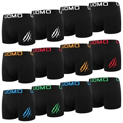 Bild av L&amp;K 8/12 pack herr retroshorts boxershorts för män, bomullsunderkläder med värdepack storlekar M 5XL svart, flerfärgade, bekväm passform utan repande lappar 119, 1119a set om 12, L