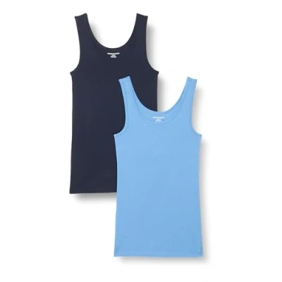Bild av Amazon Essentials Women&#039;s Linne smal passform, Pack of 2, Marinblå/Blå, XS