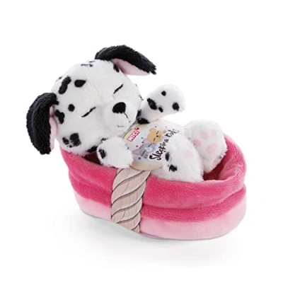 Bild av NICI Mjuk Leksakshund I Korg 12 cm Sleeping Pets Mysig Leksak Dalmatiner för Flickor, Pojkar &amp; Bebisar Fluffigt Gosedjur Att Kela, Leka och Sova Med Mysiga Plyschdjur