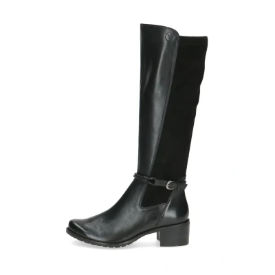 Bild av Caprice dam lång boot flat 9 25600 43 knähöga stövlar, Svart comb, 38 EU, kam, EU