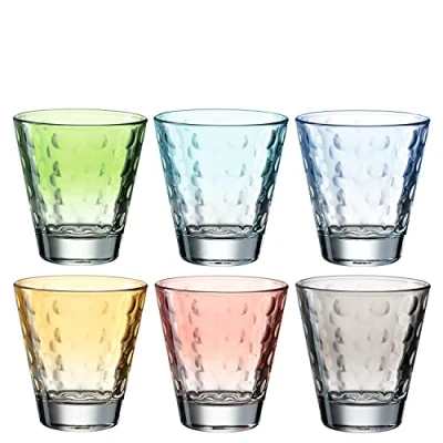 Bild av LEONARDO Optic, Blandade färger, Glas, 6 styck, Kon, 215 ml, 85 mm