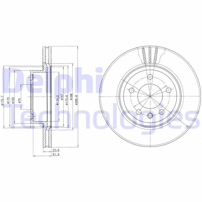 Bild av DELPHI BG2908 Disque de frein 286 24 5 ventilé huilé non traité sans roulement roue, bague ABS OPEL: Omega B Berline, Caravan
