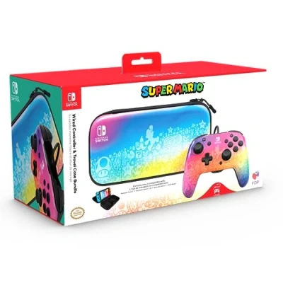 Bild av PDP Rematch + Case Bundle Star Spectrum Nintendo Switch, Rosa och gult