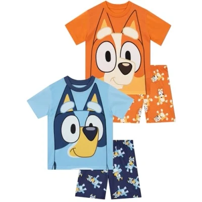 Bild av Bluey Pyjamas 2 Pack Pojkpyjamas Bingo Korta För Pojkar Blå 104