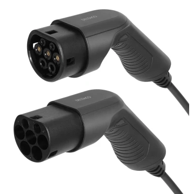 Bild av DELTACO Typ 2 elbils laddningskabel för elbilar och hybridfordon, elbilladdare Mennekes kabel, kompatibel med ID.3, ID.4, Zoe, E Tron, modell S/3/X/Y, Leaf, 1 fas, 16 A 3,6 kW, 5 meter