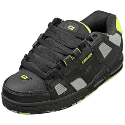 Bild av Globe Sabre Skateskor, Storlek: 39, Black/lime Skinn och skinnimitation